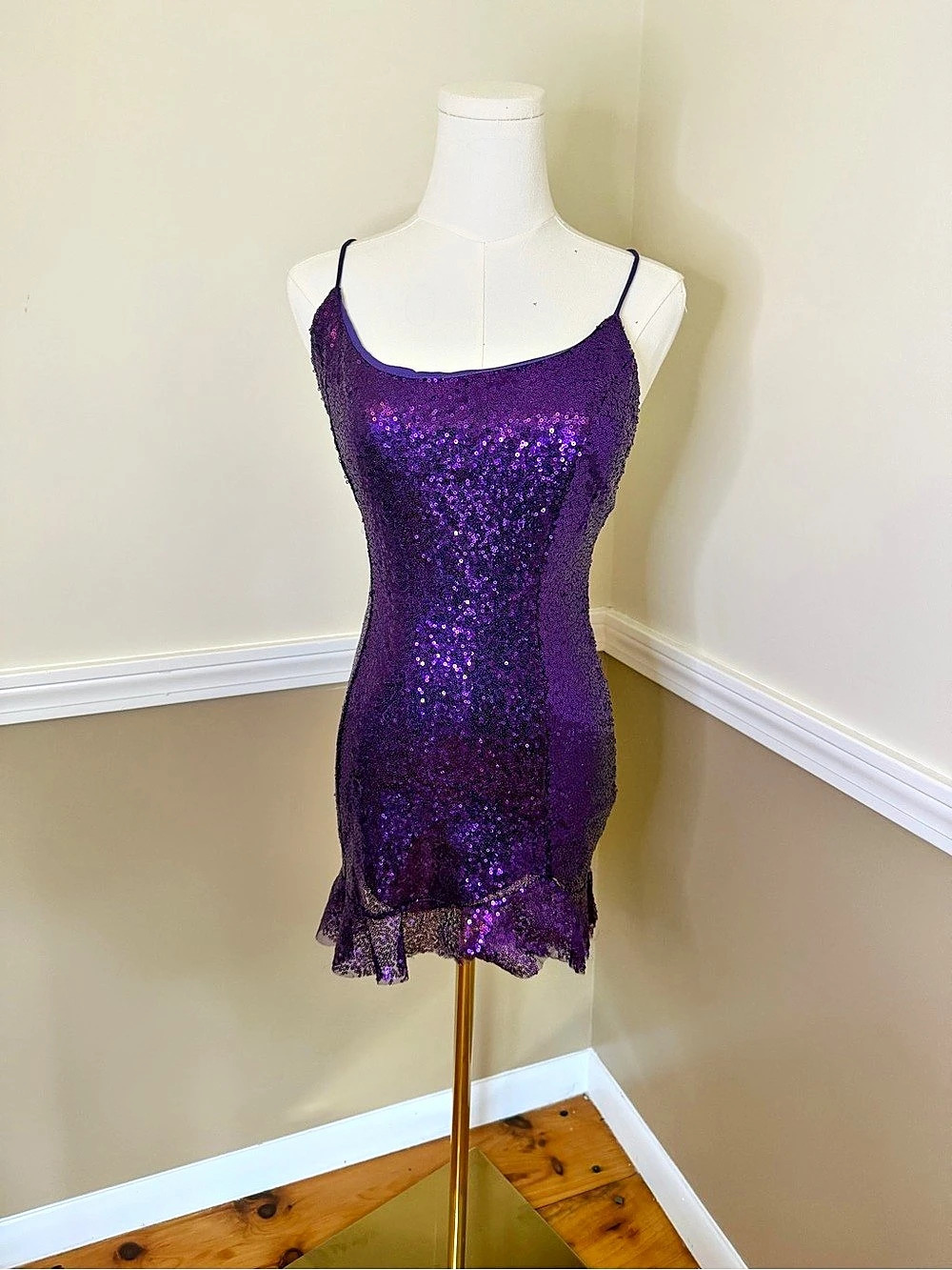 Lucy in the sky Sequin Mini Dress in Purple Size small Like New